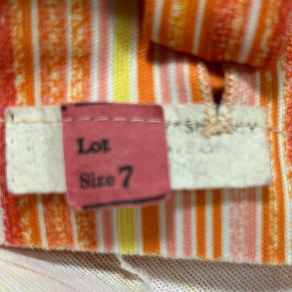 Vintage Handmade Orange Yellow White Pink Stripe Sundress Size XS - Picture 6 of 7